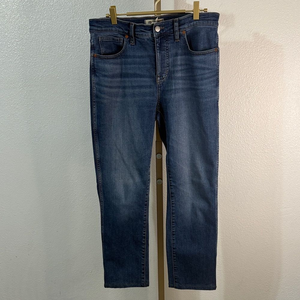 Madewell- Mid-Rise Stovepipe-Women's Blue Straight Leg Jeans-29